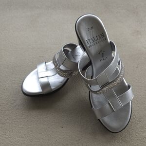 Italian Shoemakers Metallic Silver Sandals